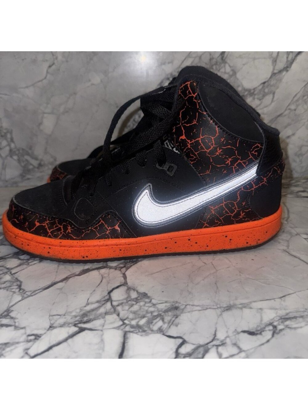 Nike 5.5Y Lunar Force 1 Sneaker High Top Orange Black